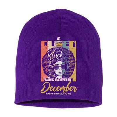 A Queen Was Born In December Short Acrylic Beanie