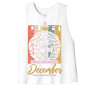 A Queen Was Born In December Women's Racerback Cropped Tank