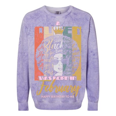 A Queen was Born in February Colorblast Crewneck Sweatshirt