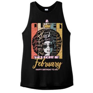 A Queen was Born in February Ladies PosiCharge Tri-Blend Wicking Tank