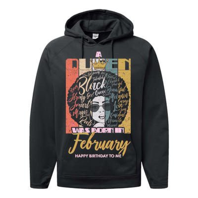 A Queen was Born in February Performance Fleece Hoodie