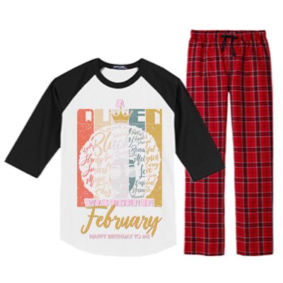 A Queen was Born in February Raglan Sleeve Pajama Set