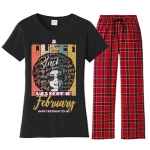 A Queen was Born in February Women's Flannel Pajama Set