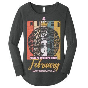 A Queen was Born in February Women's Perfect Tri Tunic Long Sleeve Shirt