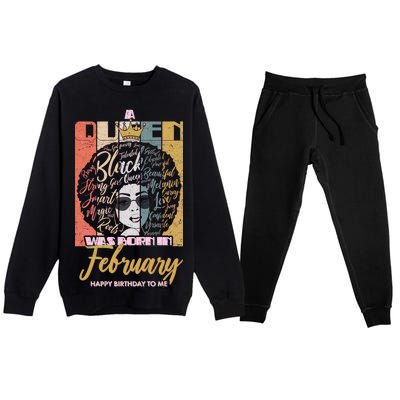 A Queen was Born in February Premium Crewneck Sweatsuit Set