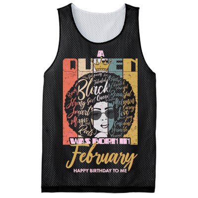 A Queen was Born in February Mesh Reversible Basketball Jersey Tank