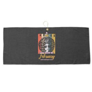 A Queen was Born in February Large Microfiber Waffle Golf Towel