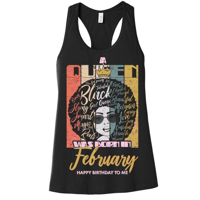 A Queen was Born in February Women's Racerback Tank