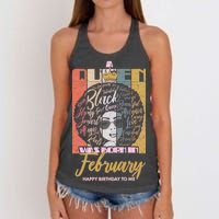 A Queen was Born in February Women's Knotted Racerback Tank