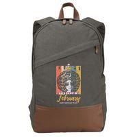 A Queen was Born in February Cotton Canvas Backpack