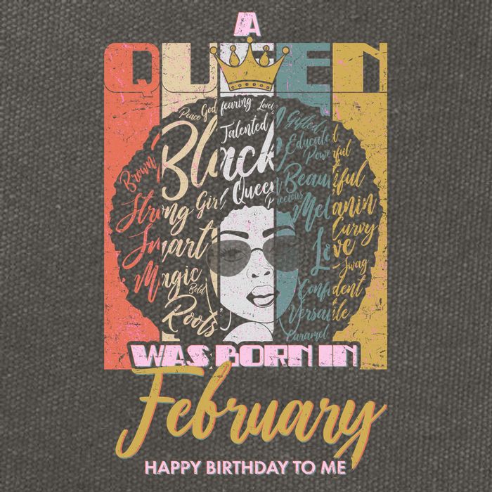A Queen was Born in February Cotton Canvas Backpack