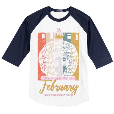 A Queen was Born in February Baseball Sleeve Shirt