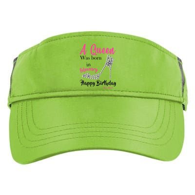 A Queen Was Born In February Birthday Adult Drive Performance Visor