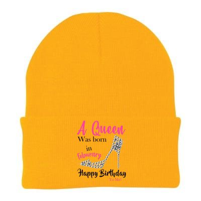 A Queen Was Born In February Birthday Knit Cap Winter Beanie