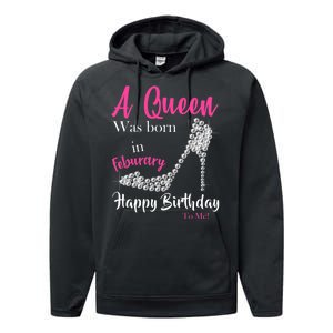 A Queen Was Born In February Birthday Performance Fleece Hoodie