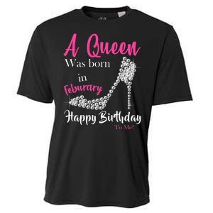 A Queen Was Born In February Birthday Cooling Performance Crew T-Shirt