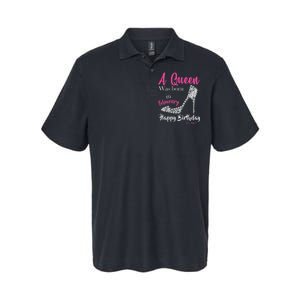 A Queen Was Born In February Birthday Softstyle Adult Sport Polo