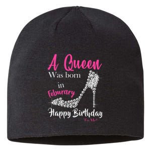 A Queen Was Born In February Birthday Sustainable Beanie