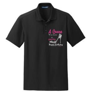 A Queen Was Born In February Birthday Dry Zone Grid Polo