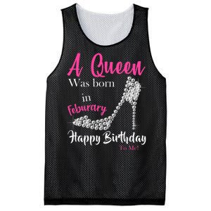 A Queen Was Born In February Birthday Mesh Reversible Basketball Jersey Tank