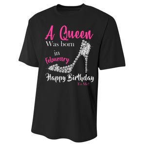 A Queen Was Born In February Birthday Performance Sprint T-Shirt