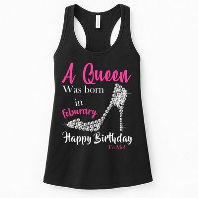 A Queen Was Born In February Birthday Womens Tank Top