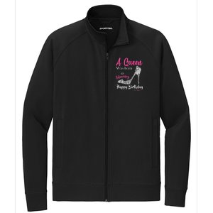 A Queen Was Born In February Birthday Stretch Full-Zip Cadet Jacket