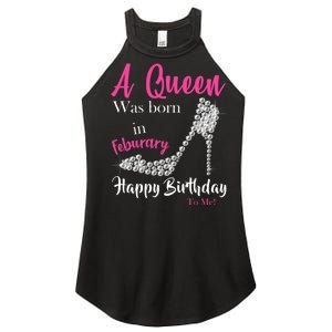 A Queen Was Born In February Birthday Women's Perfect Tri Rocker Tank