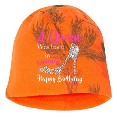 A Queen Was Born In February Birthday Kati - Camo Knit Beanie