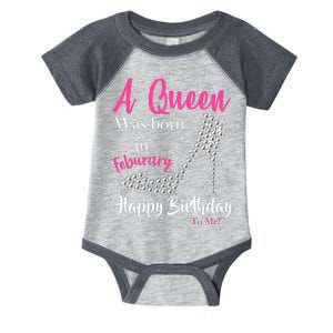 A Queen Was Born In February Birthday Infant Baby Jersey Bodysuit