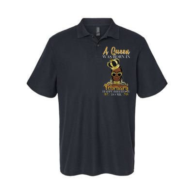 A Queen Was Born In February Happy Birthday Softstyle Adult Sport Polo