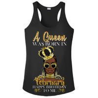 A Queen Was Born In February Happy Birthday Ladies PosiCharge Competitor Racerback Tank