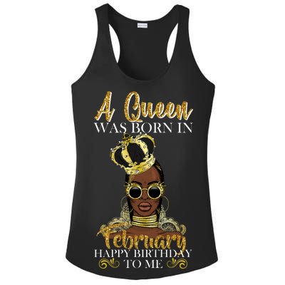 A Queen Was Born In February Happy Birthday Ladies PosiCharge Competitor Racerback Tank