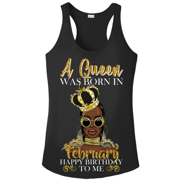 A Queen Was Born In February Happy Birthday Ladies PosiCharge Competitor Racerback Tank