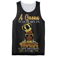 A Queen Was Born In February Happy Birthday Mesh Reversible Basketball Jersey Tank