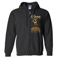 A Queen Was Born In February Happy Birthday Full Zip Hoodie