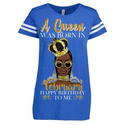 A Queen Was Born In February Happy Birthday Enza Ladies Jersey Football T-Shirt