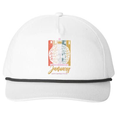 A Queen Was Born In January Snapback Five-Panel Rope Hat