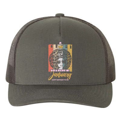 A Queen Was Born In January Yupoong Adult 5-Panel Trucker Hat