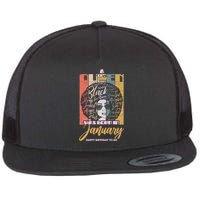 A Queen Was Born In January Flat Bill Trucker Hat