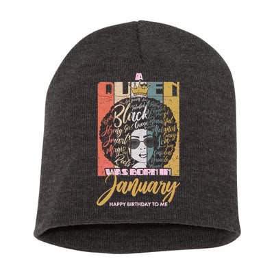 A Queen Was Born In January Short Acrylic Beanie