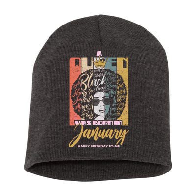 A Queen Was Born In January Short Acrylic Beanie