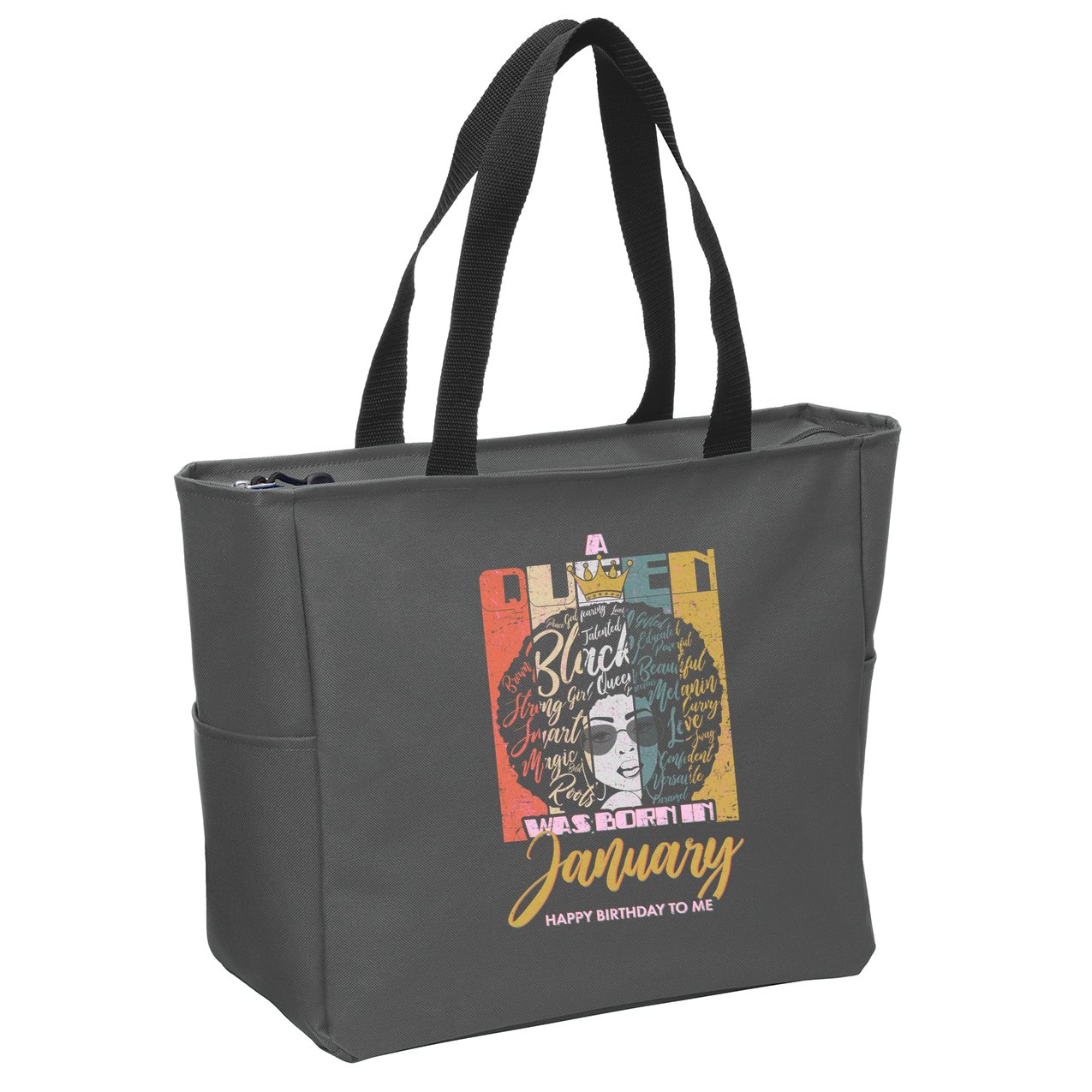 A Queen Was Born In January Zip Tote Bag