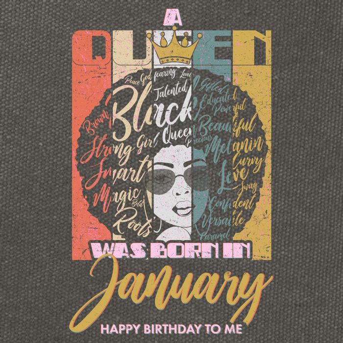 A Queen Was Born In January Cotton Canvas Backpack