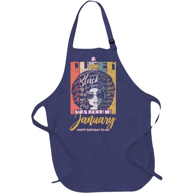 A Queen Was Born In January Full-Length Apron With Pockets