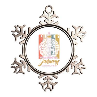 A Queen Was Born In January Metallic Star Ornament