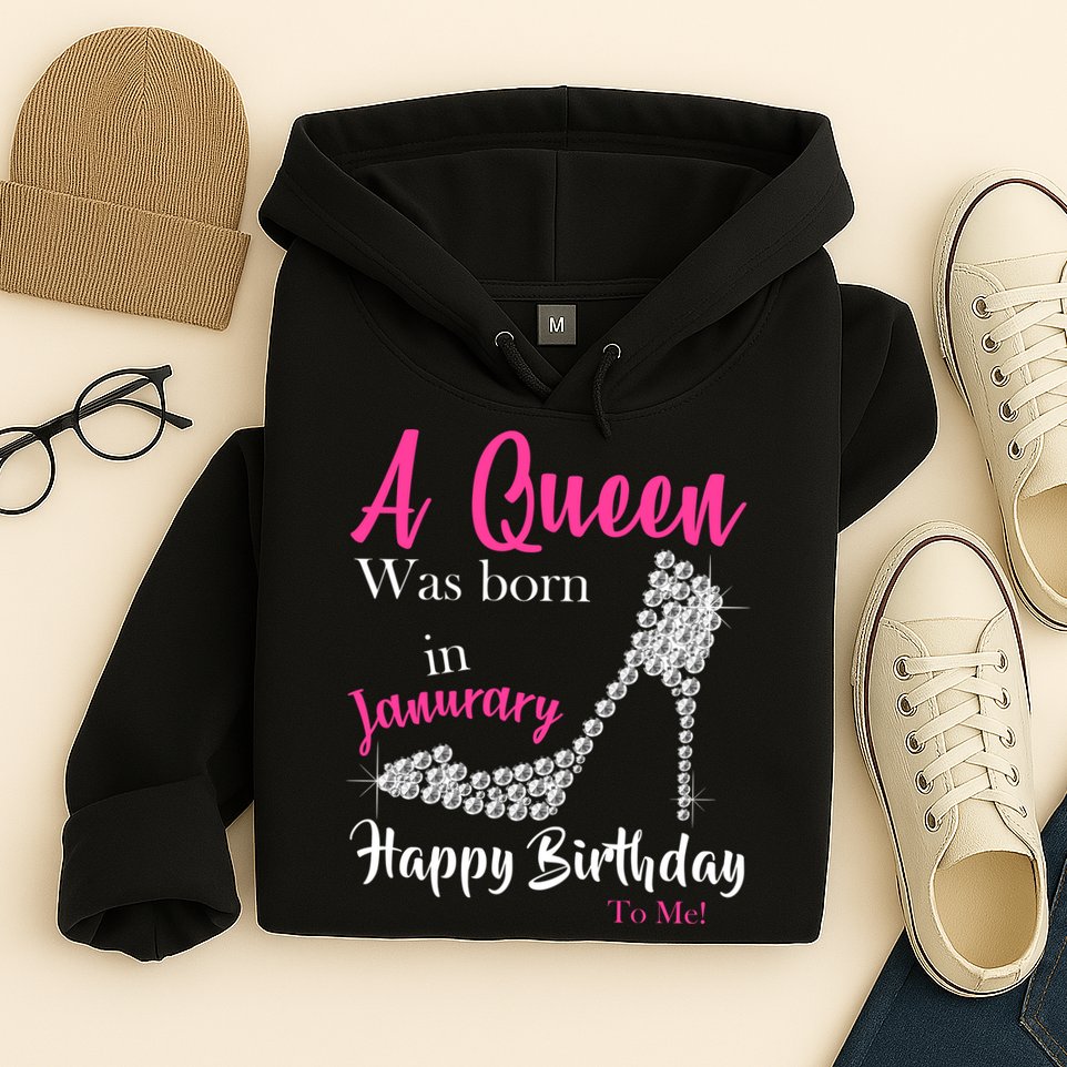 A Queen Was Born In January Birthday Hoodie