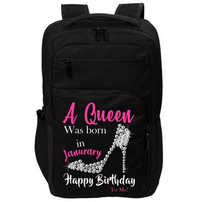 A Queen Was Born In January Birthday Impact Tech Backpack