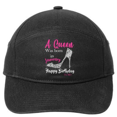 A Queen Was Born In January Birthday 7-Panel Snapback Hat