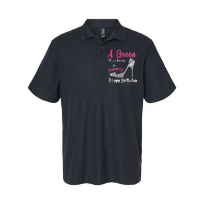 A Queen Was Born In January Birthday Softstyle Adult Sport Polo